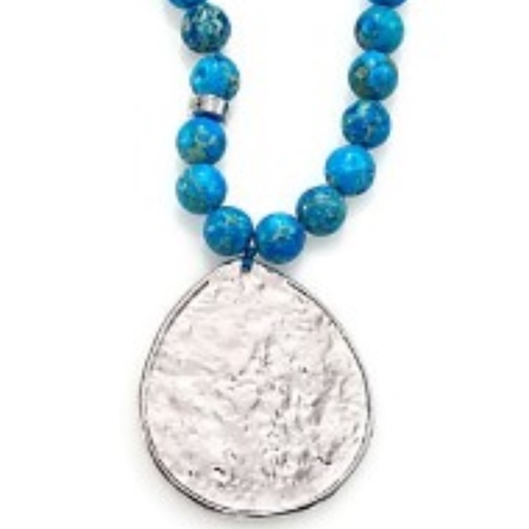 NEST - Turquoise Jasper Pendant Necklace -Like New - Picture 2 of 8